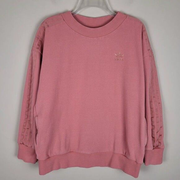 Adidas Originals Size M Thermal Sweatshirt With Pockets In Raw Peach Pink - Picture 3 of 12